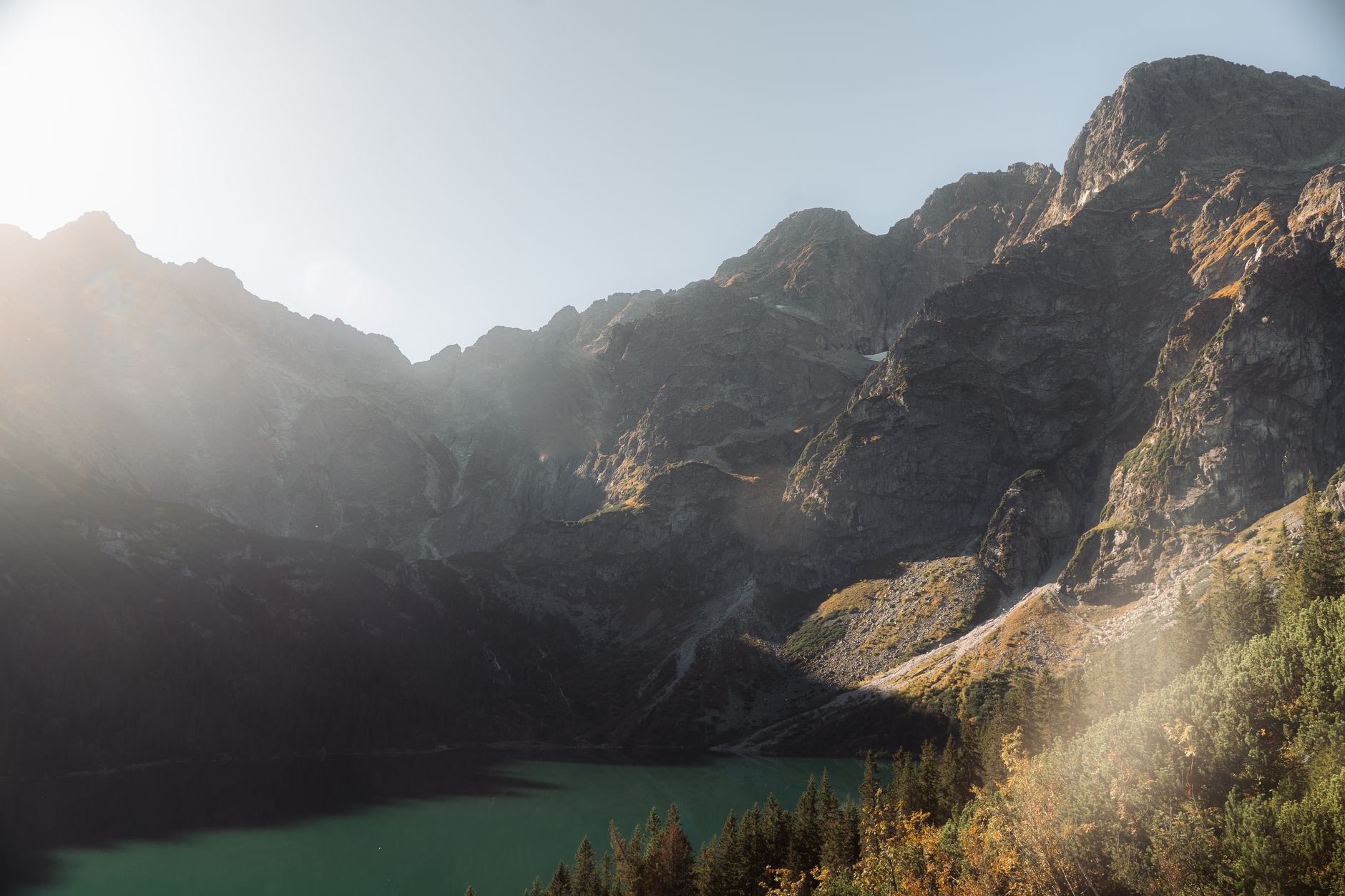 Vysoké Tatry s horským plesem Morskie Oko a okolními štíty u Zakopaného